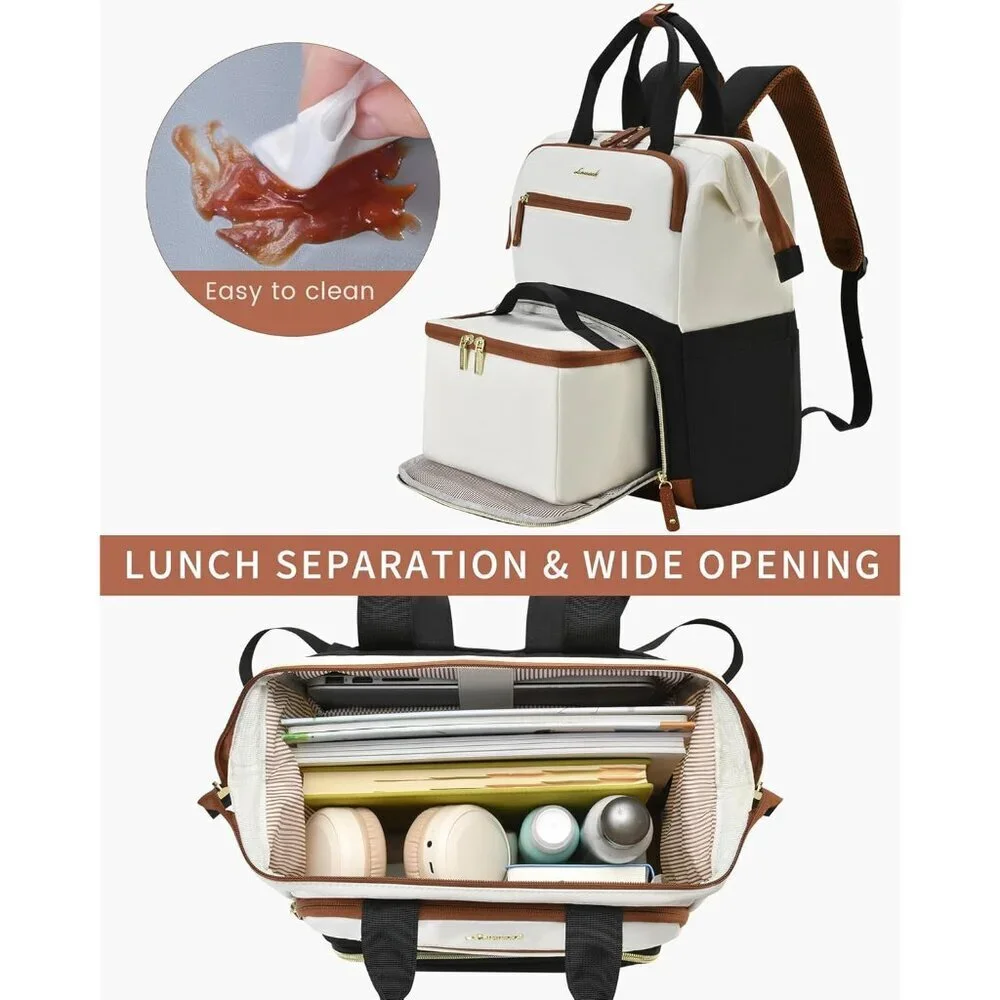 Lunch Backpack Women Insulated Cooler 15.6 Inch Laptop Travel Work Bag